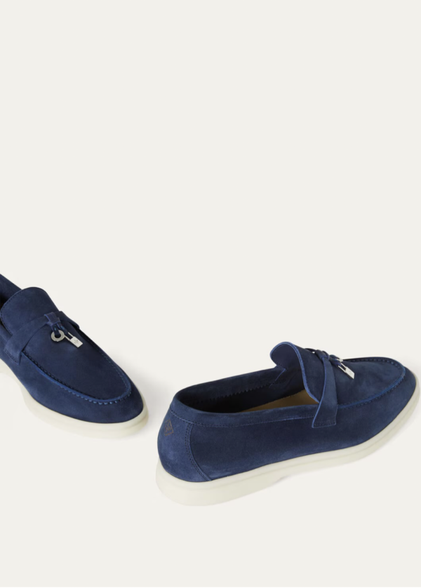 Loro Piana Summer Walk Navy Blue Loafers - Image 2