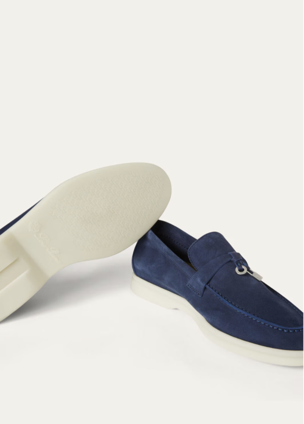 Loro Piana Summer Walk Navy Blue Loafers - Image 3