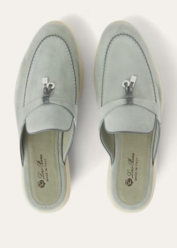Loro Piana Summer Charms Walk Babouche Loafers Eucalyptus - Image 5