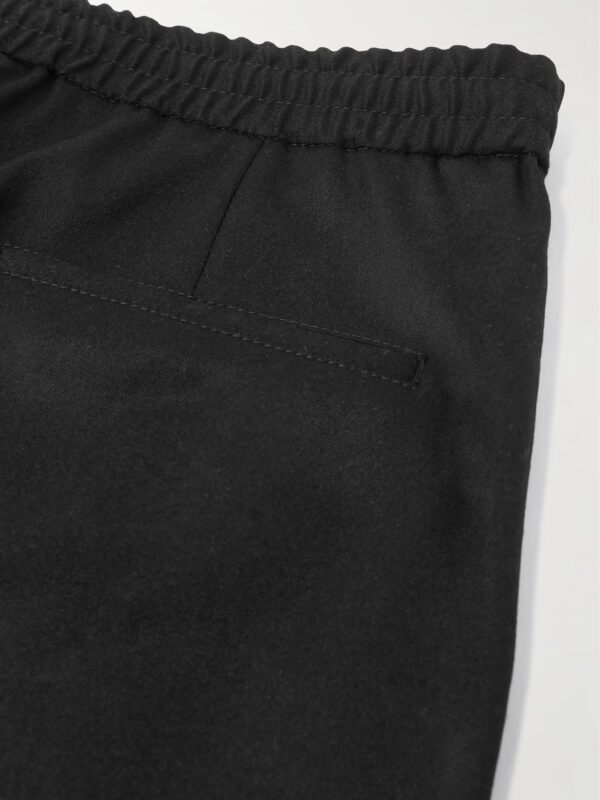 Brunello Cucinelli Tapered Pleated Virgin Wool - Flannel Drawstring Trousers - Image 5