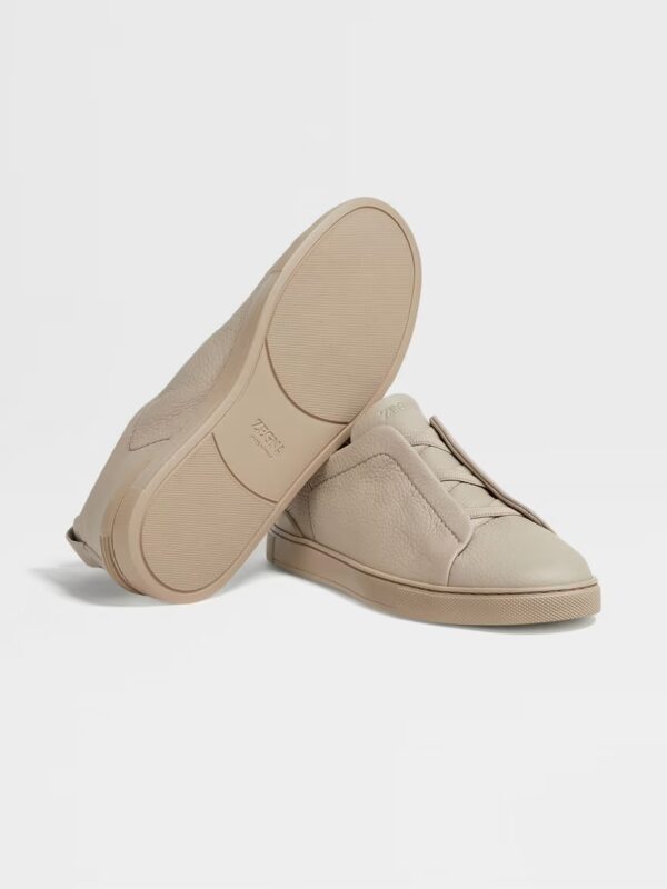 Zegna Beige Deerskin Triple Stitch™ Sneakers - Image 5